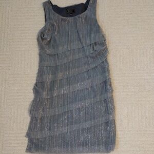 dressbarn Shimmering Gray Sleeveless Mini Dress